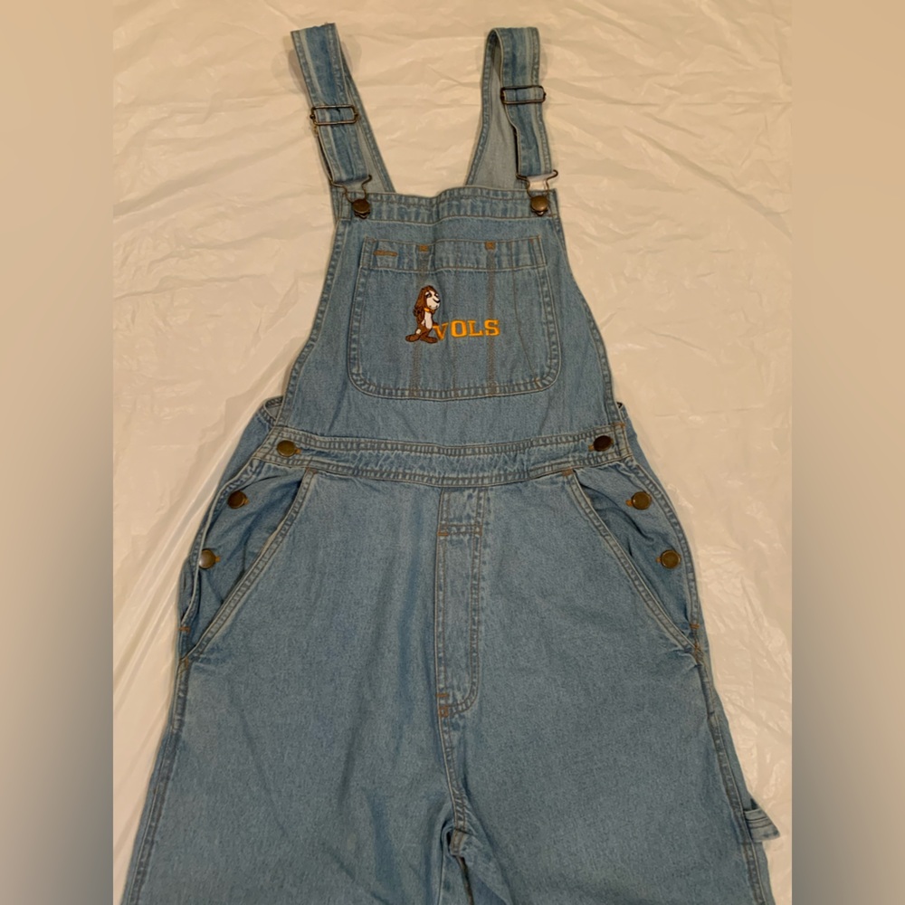 Universtiy of TN Vols Joe College VintageLightWash Women's Denim Overalls XSmall